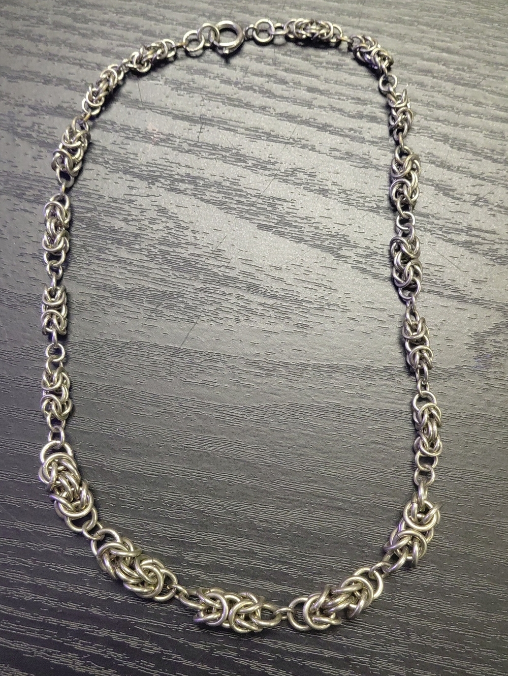 Byzantine Chain Necklace In Stainless Steel 15 Inches Long, Choker